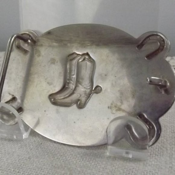 Vintage Cowboy Boots and Horseshoes Belt Buckle - Picture 6 of 8